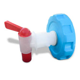 Sagan Life AquaBrick spigot cap installed for easy outdoor dispensing.