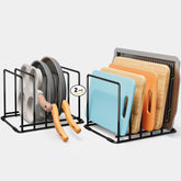 Saglau 2-pack cutting-board organizer with five slots for compact storage.