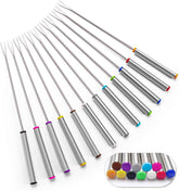 Sago Brothers 12-piece stainless steel fondue forks for easy dipping and family use.