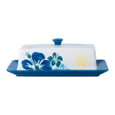 Sagoskat butter dish with blue lid, secure and stylish butter storage