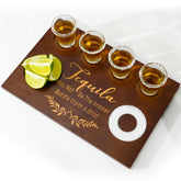 SAIAOKJ Tequila Shot Board wooden bar tray showing sturdy design for parties
