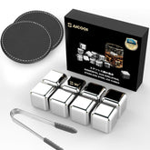 SAICOOS stainless steel ice cubes 8-pack chill drinks without dilution.