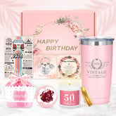 Saineron 50th tumbler pink 20oz keeps drinks cold or hot on the go