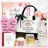 Saineron retirement tote bag with decorative ribbon for a stylish send-off.