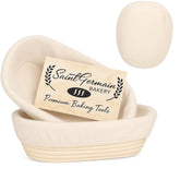 Saint Germain Bakery banneton oval 10inch empty showing natural rattan craft for proofing