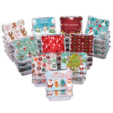 SAITI Christmas cookie tins with lids showing festive designs, ideal for gifting homemade treats