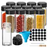 Saiveina glass spice jars offer durable, clear storage for organized spice shelves.