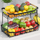 Sakugi fruit basket with banana hanger on counter for quick access and freshness