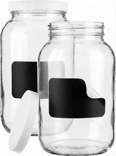 Sally's Organics large gallon jar with lid for bulk storage and fermentation.
