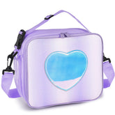 Samhe rainbow lunch bag front view, stylish for school lunches.