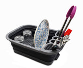 Sammart collapsible dish drainer open with drainer board for easy air drying