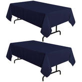 Sancua 2-pack navy tablecloth on dining table, elevates setup while protecting surfaces