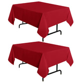 Sancua 2-pack red tablecloth on table for easy cleanup during meals