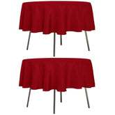 Sancua 60-inch round red tablecloth protects tables with vibrant color