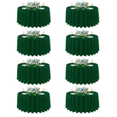 Sancua 90-inch round tablecloth on table, hunter green for festive dining