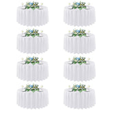 Sancua 90-inch round white tablecloth on a dining table, ideal for weddings.