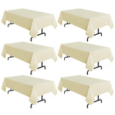 Sancua beige tablecloth 60x120 flatlay showing a clean dining backdrop