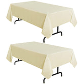 Sancua beige tablecloth 8ft setup for large tables, protects surfaces and enhances dining presentation.