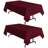 Sancua burgundy tablecloth on a 6ft dining table adds color and protection.