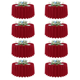 Sancua Christmas Red round tablecloth folded for storage, ideal for quick event setup.
