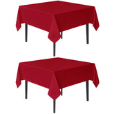 Sancua Christmas Red Square Tablecloth 70x70 in two-pack on festive table for holiday gatherings