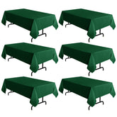 Sancua hunter green tablecloth on dining table with 15-inch drop for elegant meals