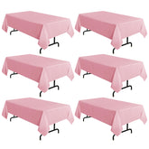 Sancua pink tablecloth 60x102 inches for 6ft tables, durable and easy to clean.