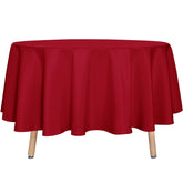Sancua 90-inch round red tablecloth for elegant dining coverage.