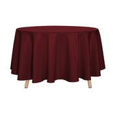 Sancua round tablecloth 90 inch Burgundy protects and decorates dining tables.