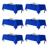 Sancua Royal Blue tablecloth 60x102 flatlay showcases wrinkle-resistant fabric