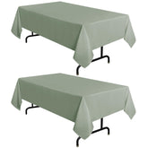 Sancua sage green tablecloth on dining table showing color and coverage