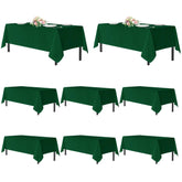 Sancua tablecloth on a 6ft rectangular table in hunter green, ideal for formal dining.