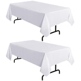 Sancua white tablecloth on an 8ft table for dining elegance