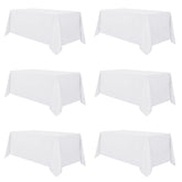 Sancua white 90x156 tablecloth on an 8ft table for a clean dining setup