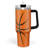 Sandjest basketball tumbler with handle 40oz keeps beverages ready for workouts.