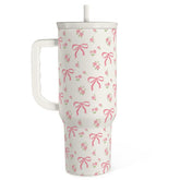 SANDJEST Bow Tumbler 40oz with handle for easy transport