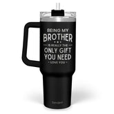 SANDJEST 40oz insulated tumbler with handle for on-the-go hydration.