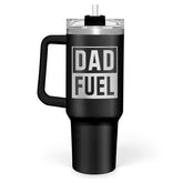 SandJest Dad Fuel tumbler with handle for easy carrying on commutes and workouts.