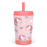 SANDJEST Dreamy Unicorn tumbler with vibrant design for kid-friendly hydration on the go.