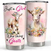 SANDJEST Goat Tumbler 20oz front view with goat design for daily hydration