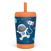 SANDJEST kid insulated tumbler with astronaut design keeps drinks cold during playtime