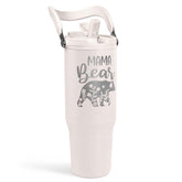 SANDJEST Mom Tumbler 30oz silhouette keeps drinks hot or cold on the go.