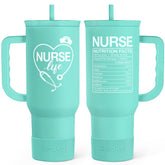 SANDJEST nurse gift tumbler 40oz with handle and straw, easy carry for shifts