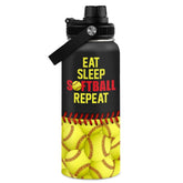SANDJEST softball gift water bottle cap open view for quick hydration on the go