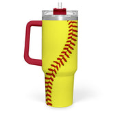 SANDJEST softball tumbler with handle offers an easy grip for games and practice.