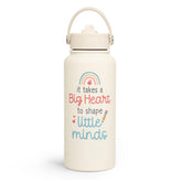 SANDJEST big heart teacher bottle, 32oz, ideal student gift.