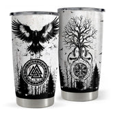 SANDJEST Viking Tumbler 20oz front view in stainless steel for travel