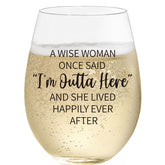 Sanjiayishui 15oz wine glass with quote for stylish daily sipping