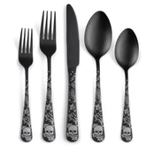 SANLUNS skull-pattern matte silverware for eight elevates gothic dining at home