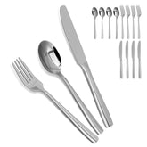 SANTUO 12-piece silverware set on a dining table for everyday use